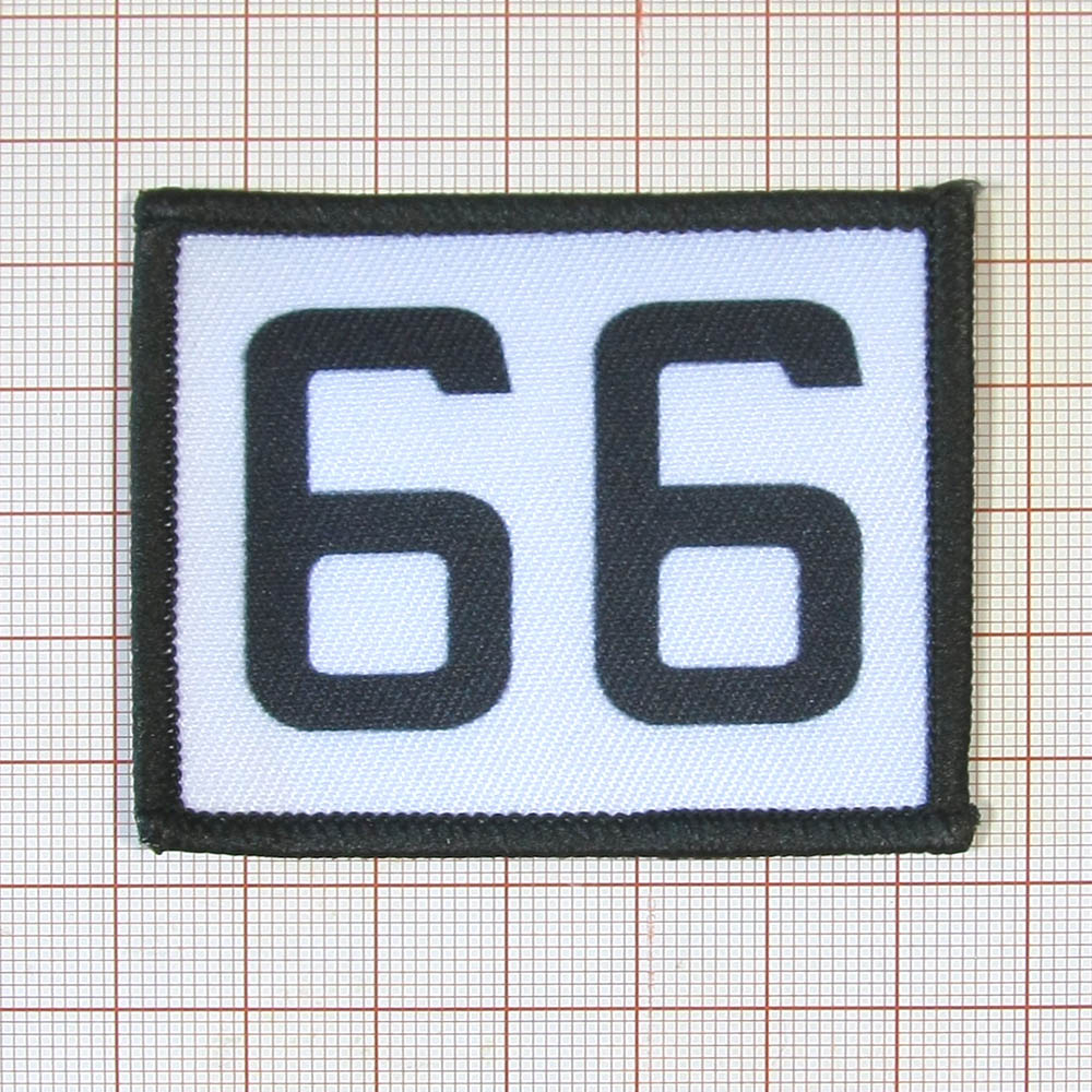 Нашивка тканевая 99/66 черно-белый 6,6*5,5см, шт. Нашивка Вышивка, Ткань