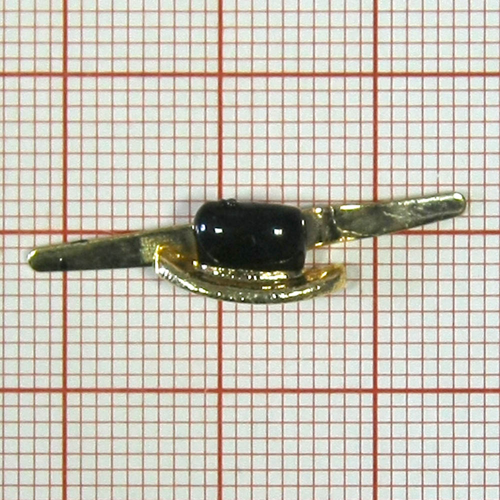 Краб металлический Полозок 12*7мм Gold, черная эмаль, шт. Крабы Металл Геометрия