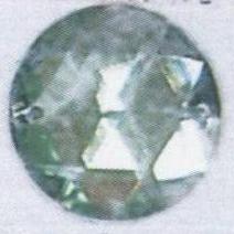 Стразы стекл. пришивн. №18  кругл. св.-зеленый (18мм), 1тыс.шт. Стразы пришивные