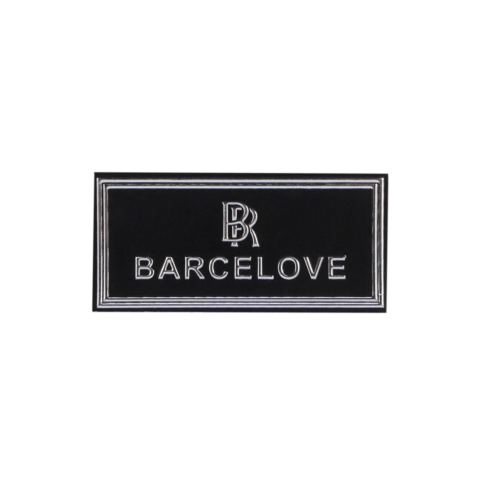 Лейба к/з BARCELOVE, 9.5*4.5см, черный, серебро, шт. Лейба Кожзам