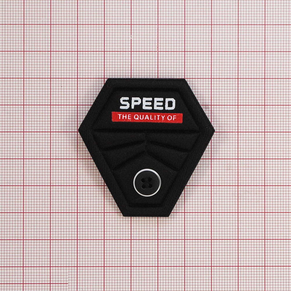 Лейба тканевая SPEED 5*5см, черный, красный, белый, шт. Лейба Ткань