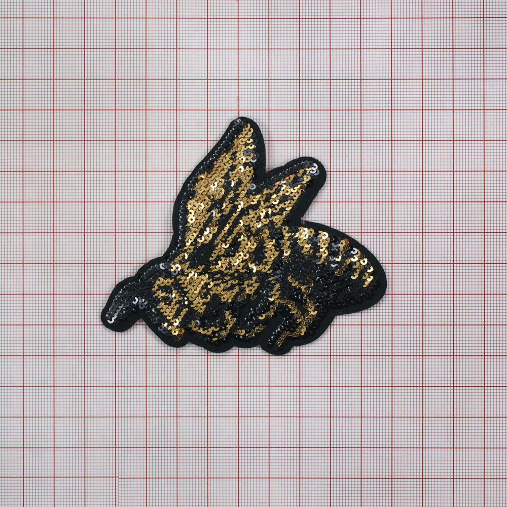 Аппликация клеевая пайетки Золотая пчела 13*11см золотые, черные пайетки, шт. Аппликации клеевые Пайетки