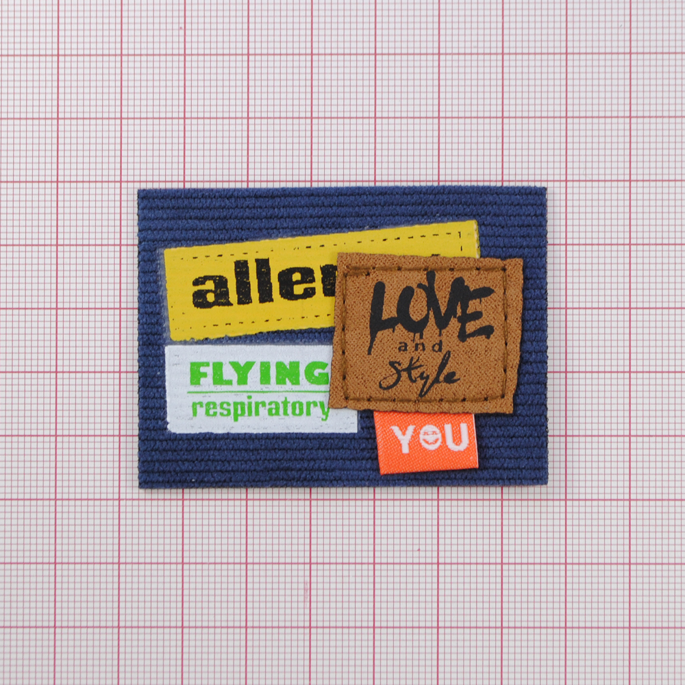 Лейба ткань Love style, 6,5*4,7см, син., бел., оранж., желт., кор., зел., шт. Лейба Ткань