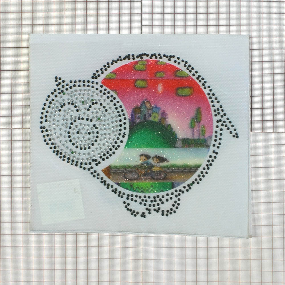 Термоаппликация из страз JK-221 Поросенок Шар шт. Аппликации клеевые Рисунки из страз