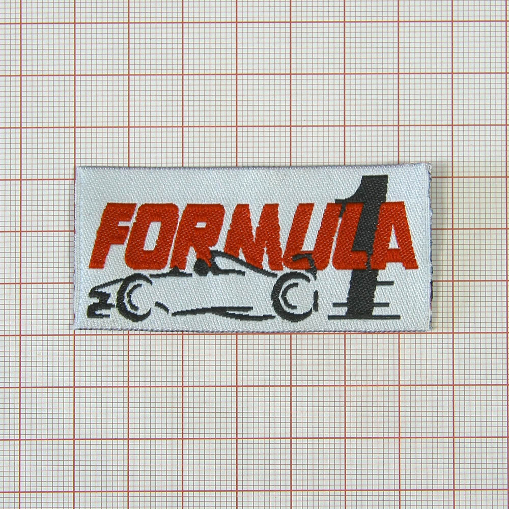 Нашивка Formula 1, 7,5*3 см, белый фон. Шеврон Нашивка