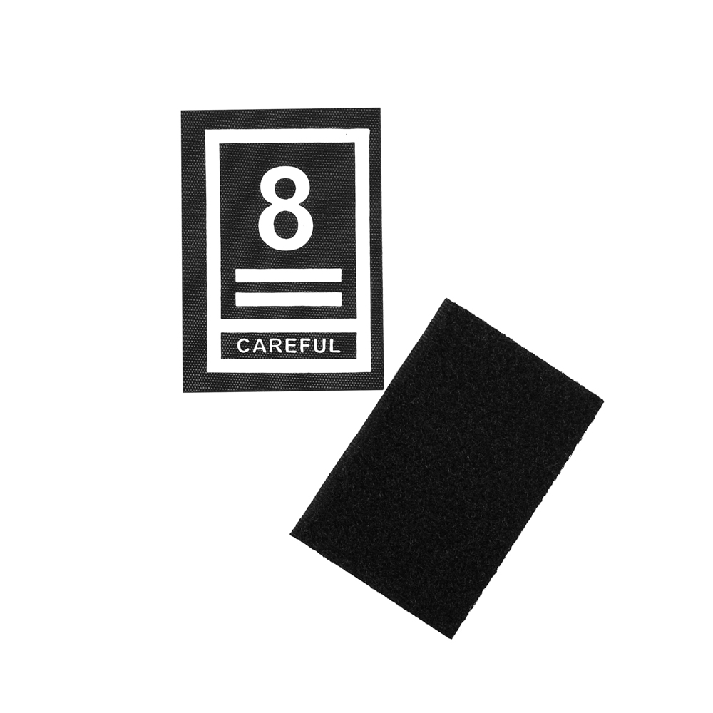 Нашивка тканевая на липучке 8 Careful 7*5см прямоугольная, черно-белый, шт. Нашивка Липучка