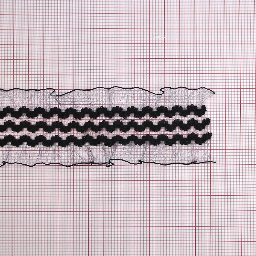 Резинка Кружево, 5см, черный, серый, ярд. Резинка