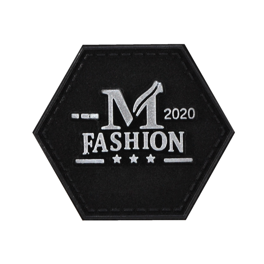 Лейба кожзам M Fashion, 4*4,5см, черный, серебро, шт. Лейба Кожзам