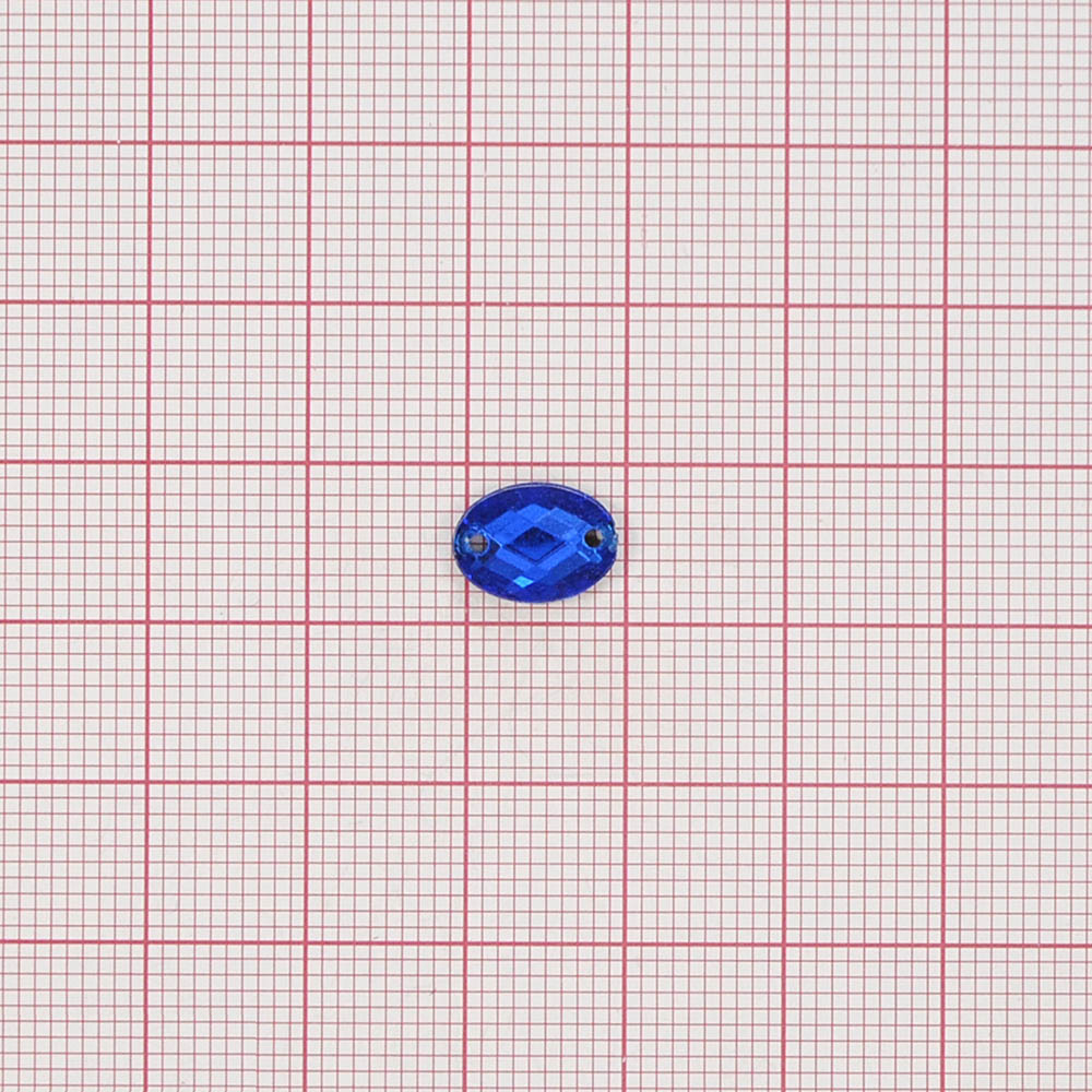 Стразы Д пришивн. овал 8*10мм темн-голубой 9, 1тыс.шт. Стразы пришивные