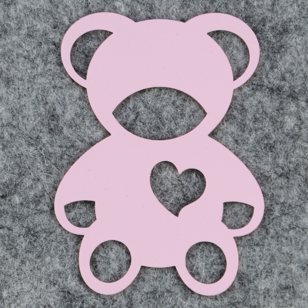 Аппликация, Мишка сердце, 4,4*6см, плёнка 62401, лазер, шт. Термоаппликация плоттер/лазер