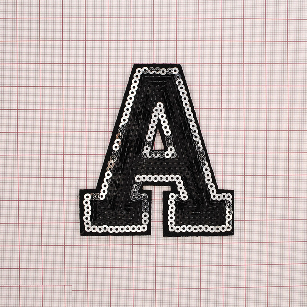 Аппликация клеевая пайетки А 7,5*7см черный, золото, шт. Аппликации клеевые Пайетки