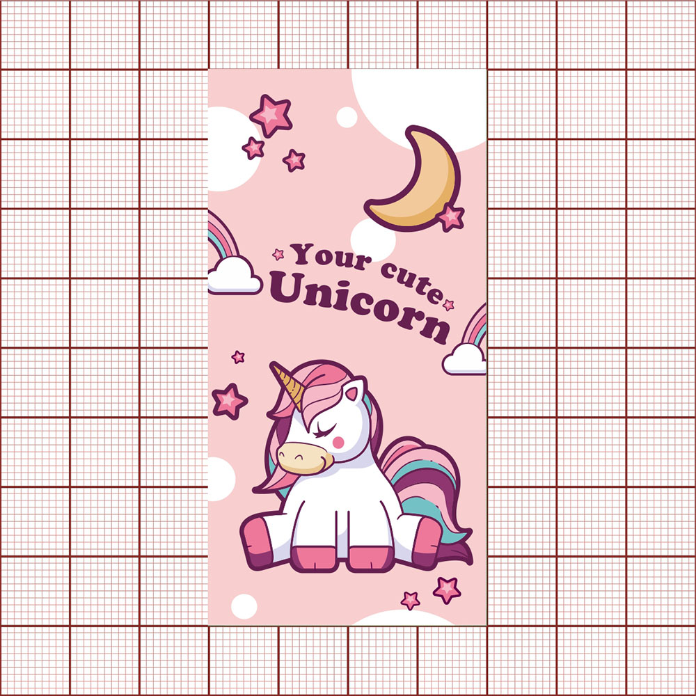 Этикетка бумажная Unicorn (единорог) 40*80мм, глянцевая ламинация /обычный картон 250гр/, шт. Этикетка бумага