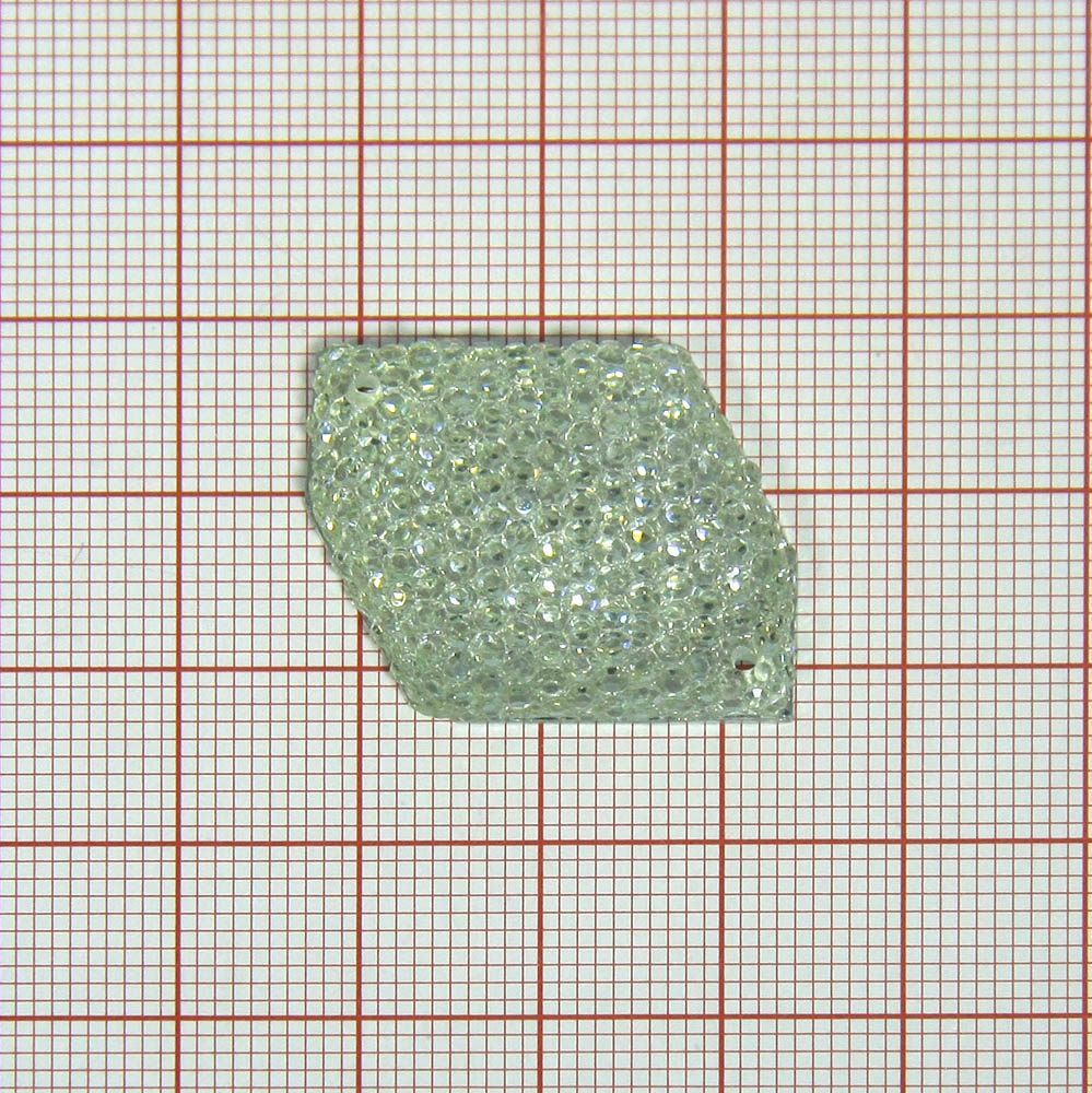 Стразы пришивн. зернист. многогран. 30*25мм белый, 1тыс.шт. Стразы приш. зернистые