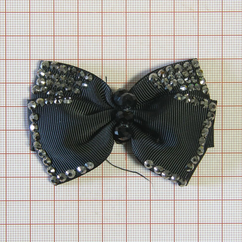 Аппликация декор обувная 15 черная Бабочка, камни, шт. Аппликации Пришивные Цветы Банты