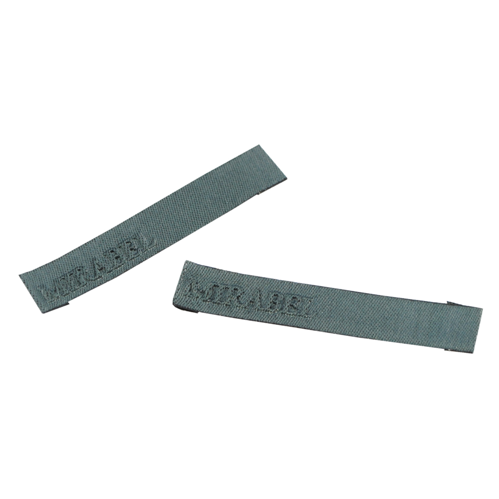 Этикетка тканевая вышитая шт. Mirabel 1*7см серая, шт. Вышивка / этикетка тканевая