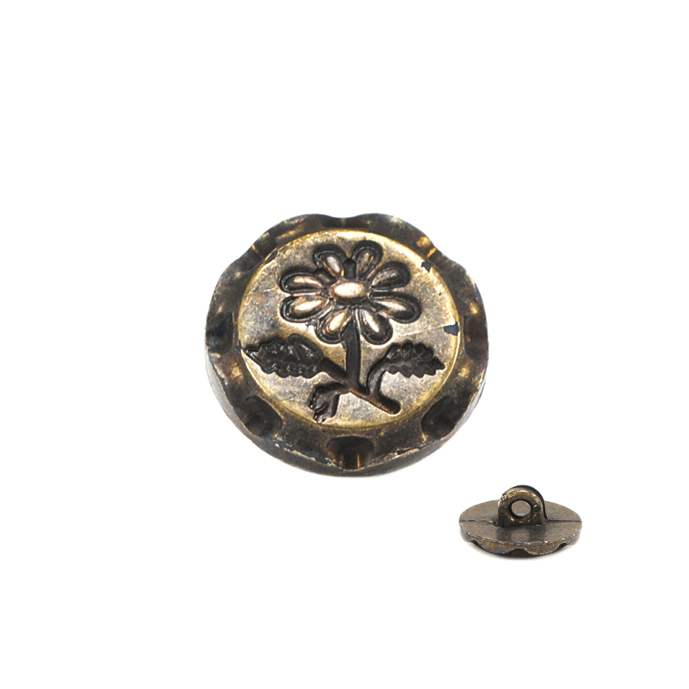 Пуговица TR-98-28 ant 16мм. Пуговица металлизированная