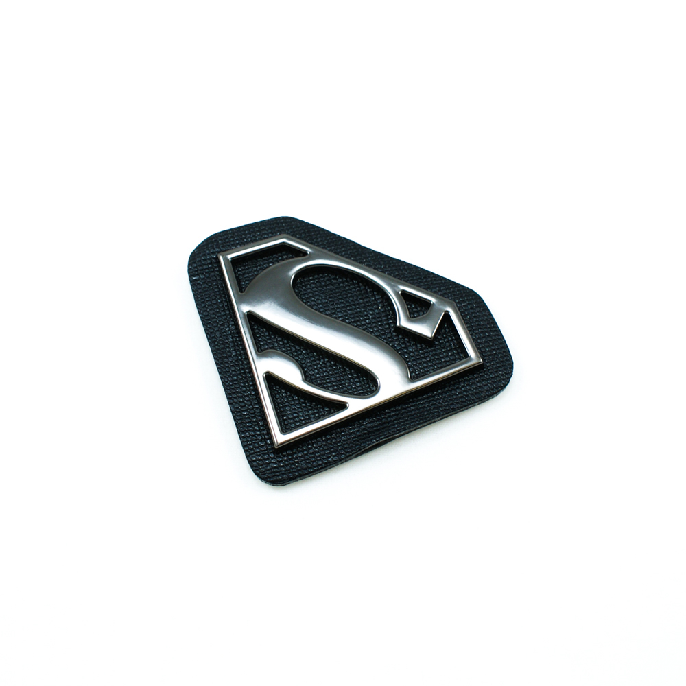 Лейба полиуретан Superman Лого 4,8*6,2см черный, металл никель, шт. Лейба Кожзам