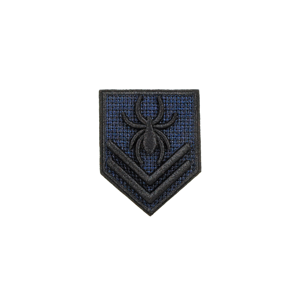 Нашивка тканевая Паук с лычками 5,2*6,5см сине-черный, вышитый лого, шт. Нашивка Вышивка