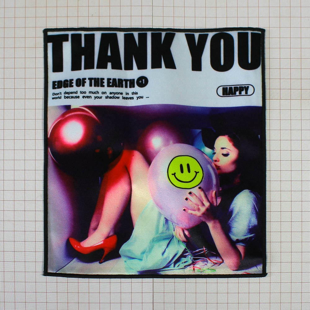 Аппликация пришивная Thank you Шарик-смайлик 20,5*24см цветной рисунок, шт. Аппликации Пришивные Постер