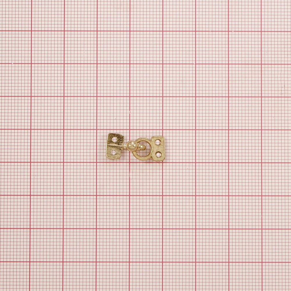 Застежка металл крючок 19*8мм GOLD, шт. Застежка бельевая