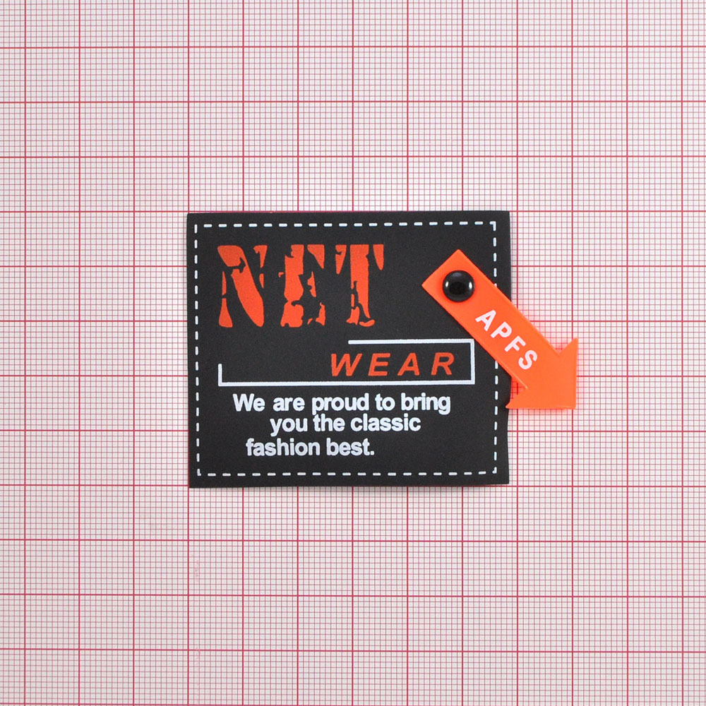 Лейба клеенка с резиновой подвеской APFS NET, 5*6см, черный, белый, оранжевый, шт. Лейба Клеенка