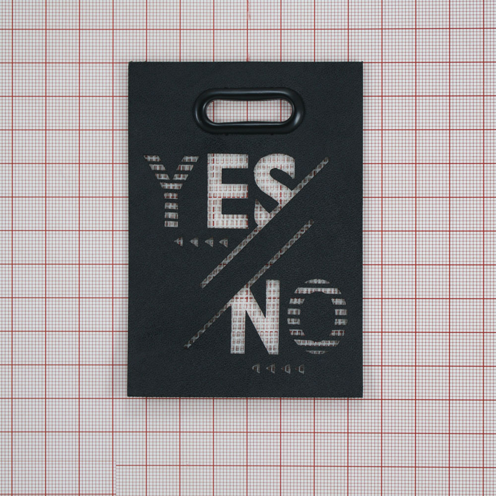 Лейба п/у, сетка YES NO 7*10см черный, белый. Лейба Кожзам
