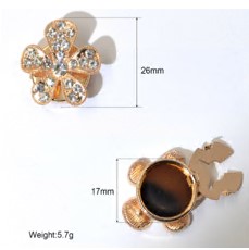 Клипса для пуговицы Цветок, золото, стразы, шт. Украшение для пуговицы