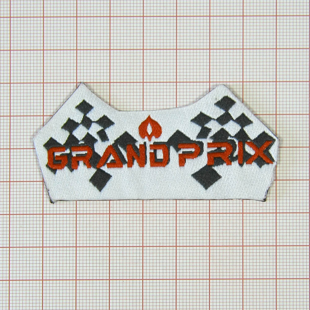Нашивка Grand prix фигурная с огоньком. Шеврон Нашивка