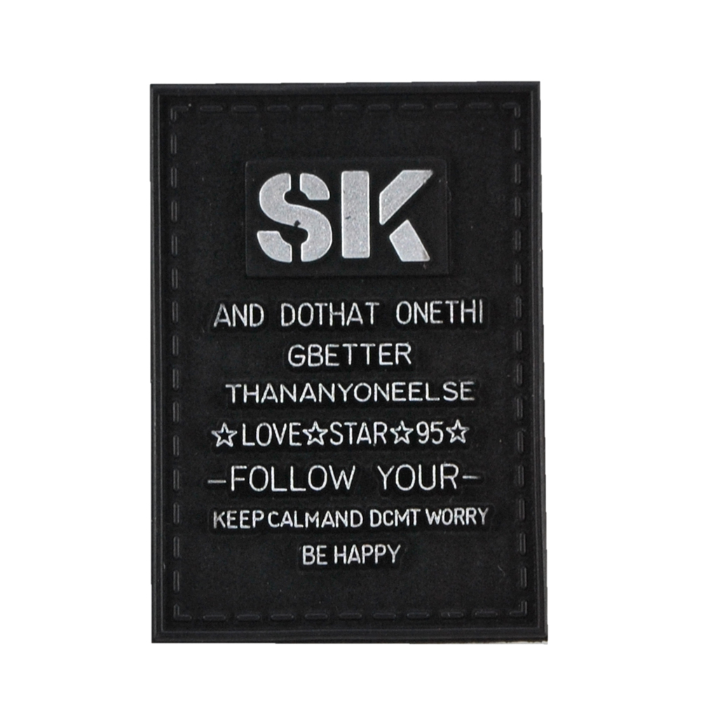 Лейба кожзам SK, 3,5*5см, черный, серый, шт. Лейба Кожзам