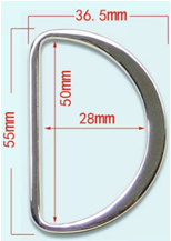 Полукольцо металл 55*36,5 мм, внутрен. 50 мм, Nikel, шт. Перетяжка металл Кольцо