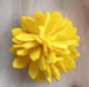 Шеврон кожзам пришивной Цветок, 2,5см, желтый, шт. Нашивка Кожзам