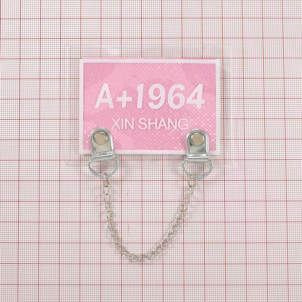 Лейба клеенка с цепочкой А+1964, 6*8см, розовый, белый, никель, шт. Лейба Клеенка