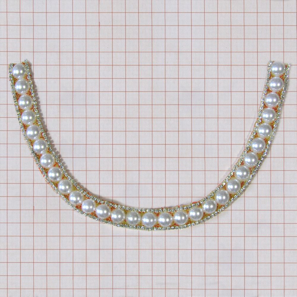 Воротник FY-000 белый жемчуг, белые камни, шт. Воротники