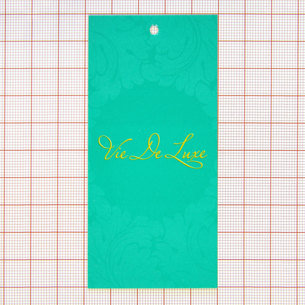 Этикетка бумажная Vie de luxe (зеленая), шт. Этикетка бумага