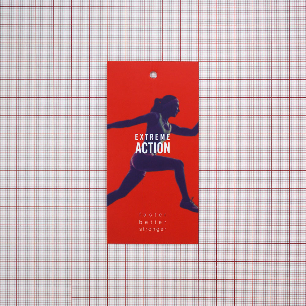 Этикетка бумажная Extreme action (sport) 50*100мм красный, черный, шт. Этикетка бумага