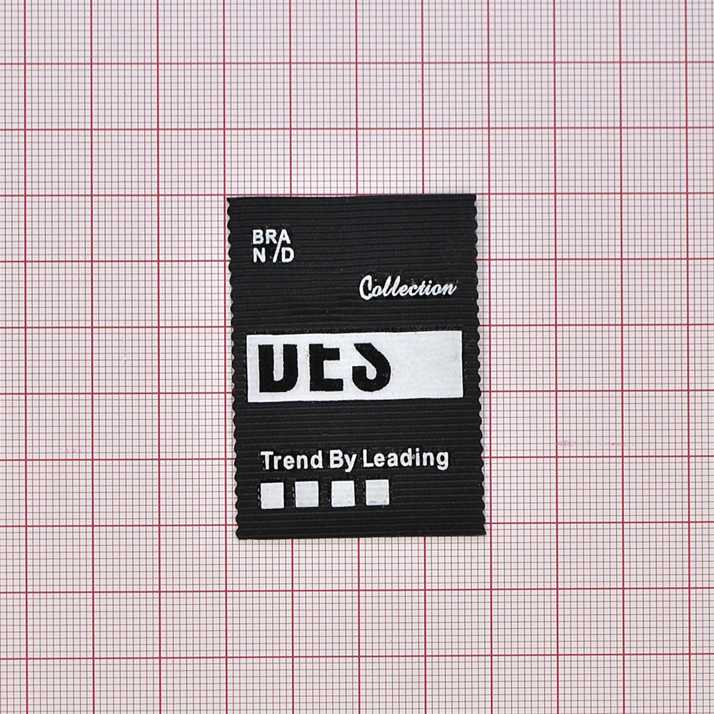 Лейба тканевая DES, 3.8*5см, черный, белый, шт. Лейба Ткань