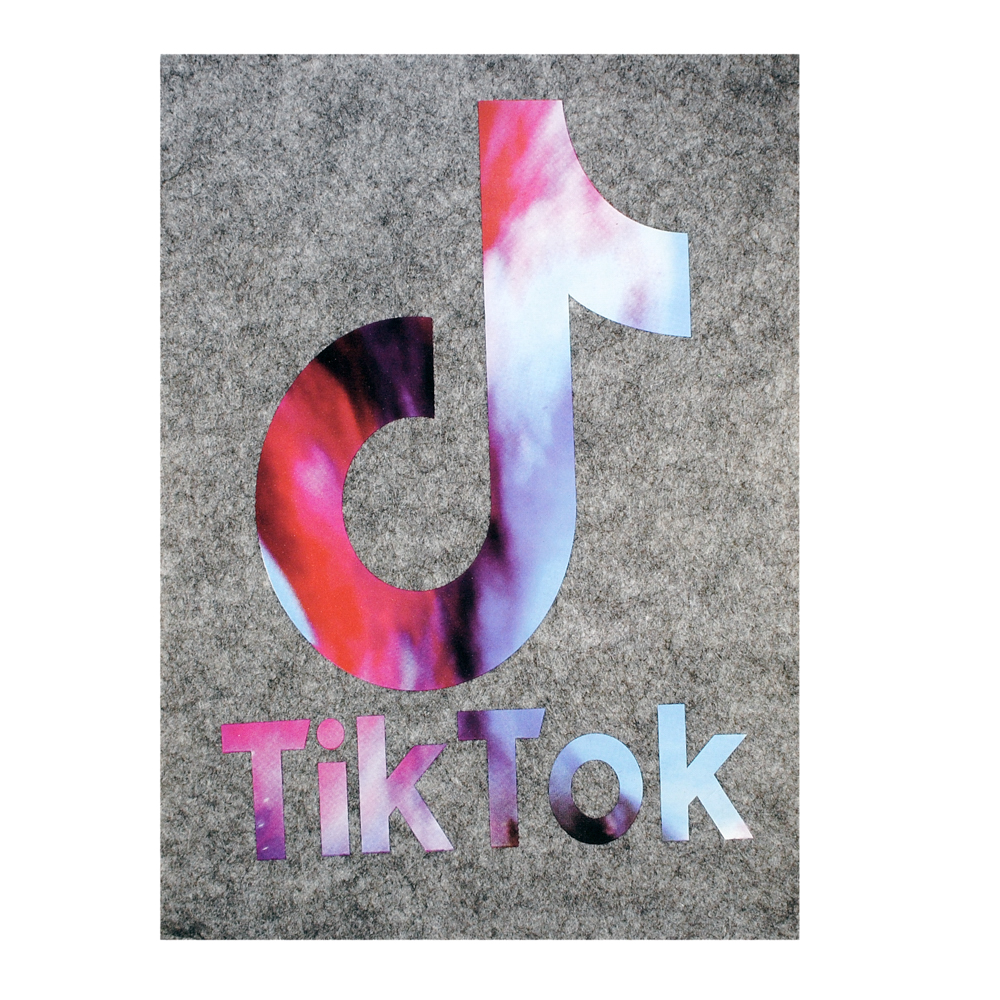Термоаппликация №7-8 TikTok (цветная нота с лого) 15*24см, шт. Термоаппликации Накатанный рисунок