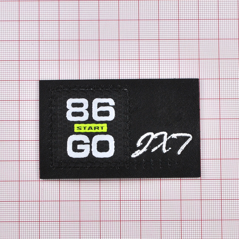 Лейба кожзам "86", 5*8см, черн., бел., салатовый, шт. Лейба Кожзам