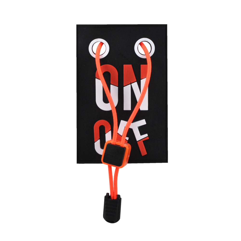 Лейба резиновая ON OFF, 6,3*9,5см, белый, черный, светло-коричневый, оранжевый шнурок, шт. Лейба Резина