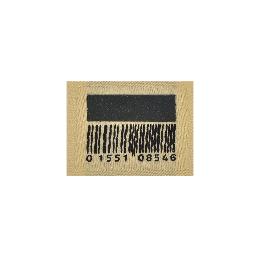 Лейба тканевая со светоотражающим лого ШТРИХКОД, 4*3см, бежевый, черный, шт. Лейба Ткань