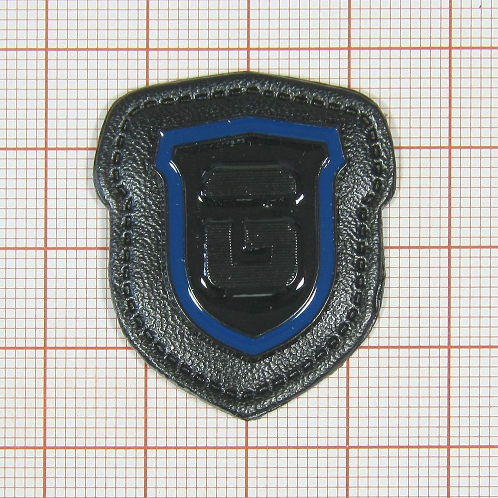 Лейба кожзам G1, 30*35мм, черная . Лейба Кожзам
