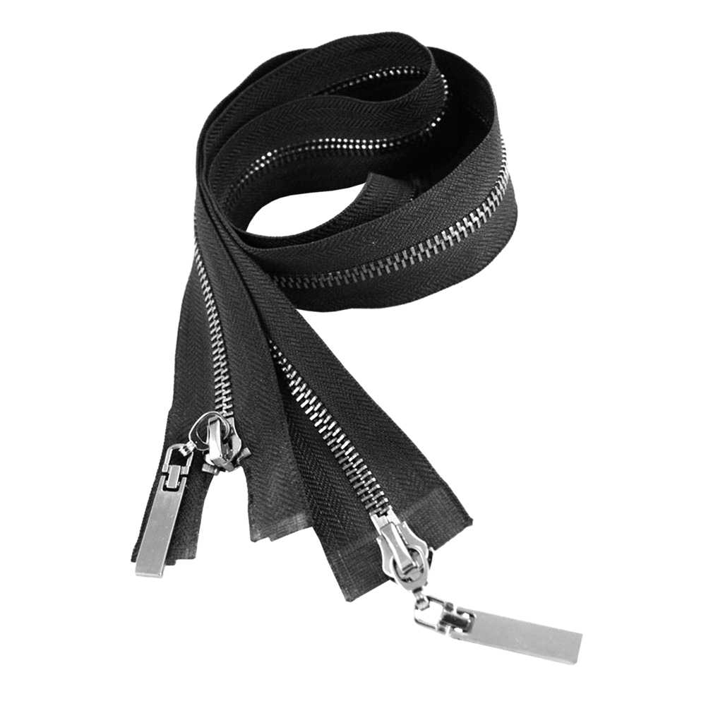 Змейка металлическая №5 95см O/Е BN, черная ткань, двусторонняя, шт. Змейка Металл