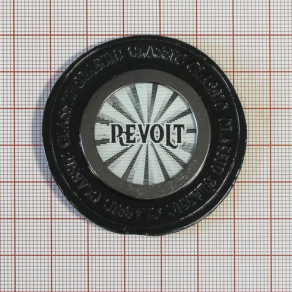 Лейба кожзам 3D REVOLT круглая черно-белая 55мм, шт. Лейба Кожзам