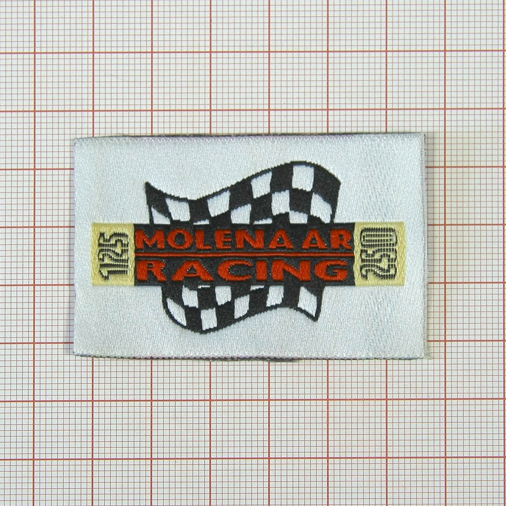 Нашивка Molenaar RACING 6*3,5см, белая. Шеврон Нашивка