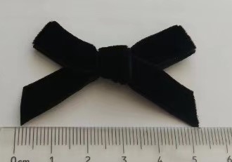 Бант бархат 5,2см, на булавке, черный, шт. Аппликации Пришивные Цветы Банты