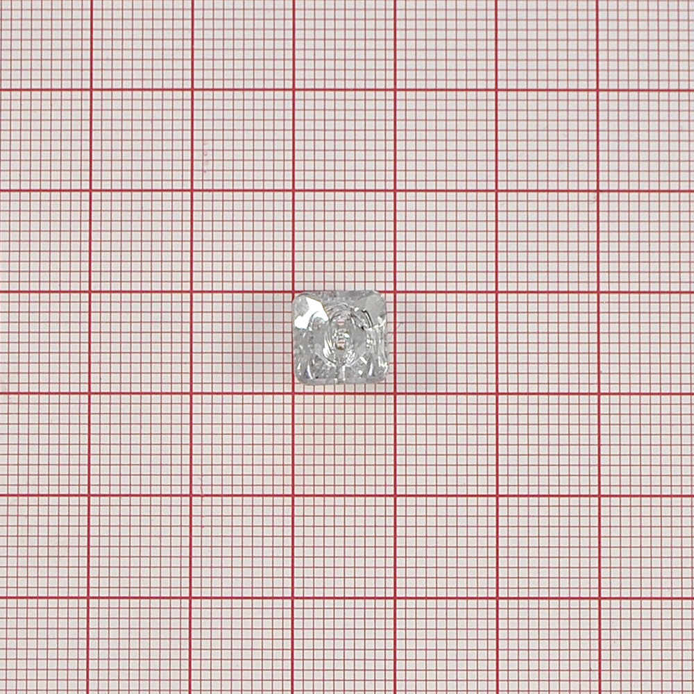Пуговица Кристалл 2891 9мм белая квадратная, шт. Пуговица Акрил, Кристалл