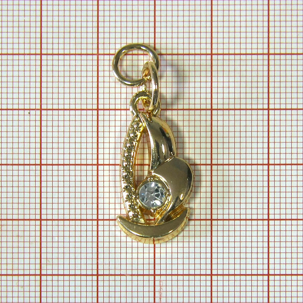 Подвеска металл HX- 012 Паруса, 33мм GOLD, белый камень, шт. Подвески