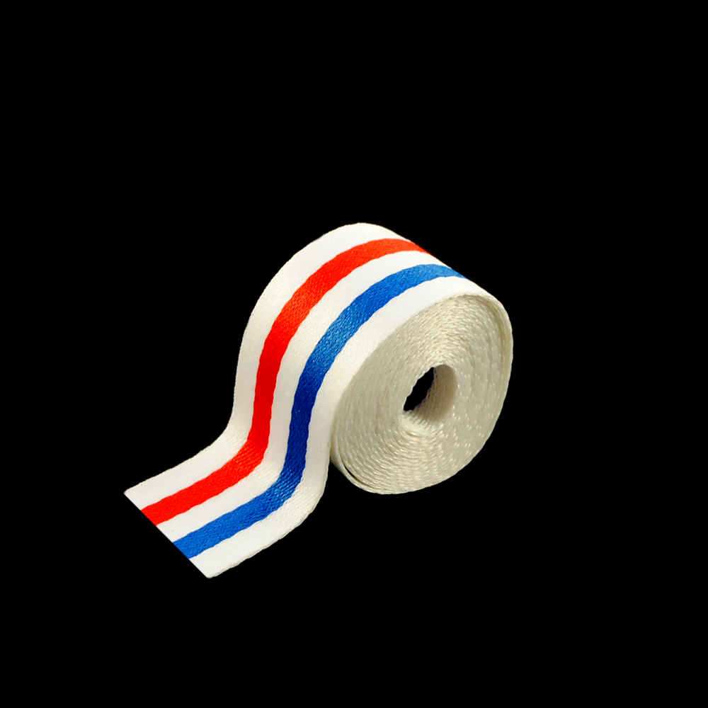 Тесьма тканевая пришивная 2см, белый, красный, синий, 50ярд. Тесьма