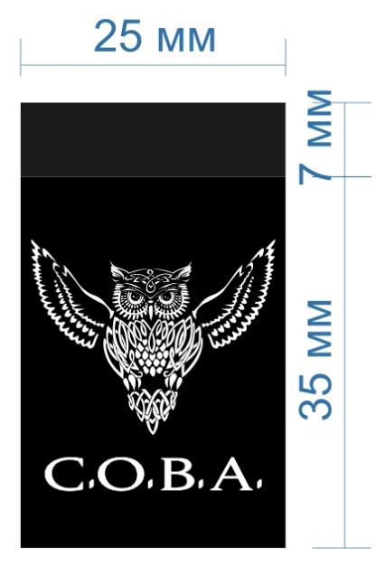Вышивка штучная СОВА 2,5см, черно-белая /90 atki/, шт. Вышивка / этикетка тканевая