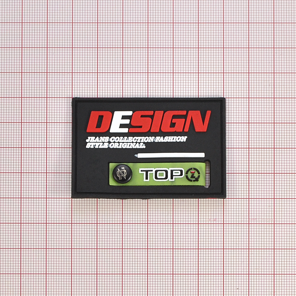 Лейба резиновая с хольнитеном  DESIGN, 4*6см, черный, белый, красный, зеленый, шт. Лейба Резина
